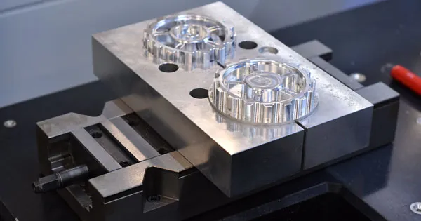 cnc machine workholding closeup