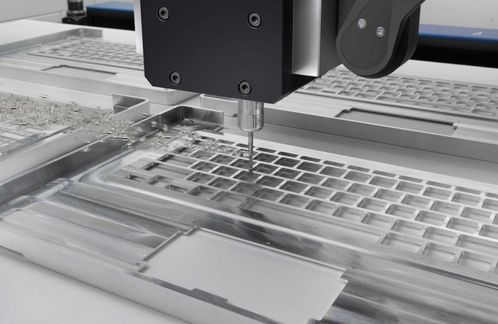 Milling an aluminum keyboard on a CNC