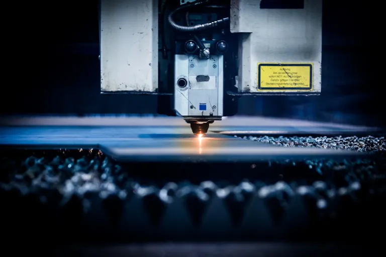 close up of non conventional laser cutting on lathe showing machining operations